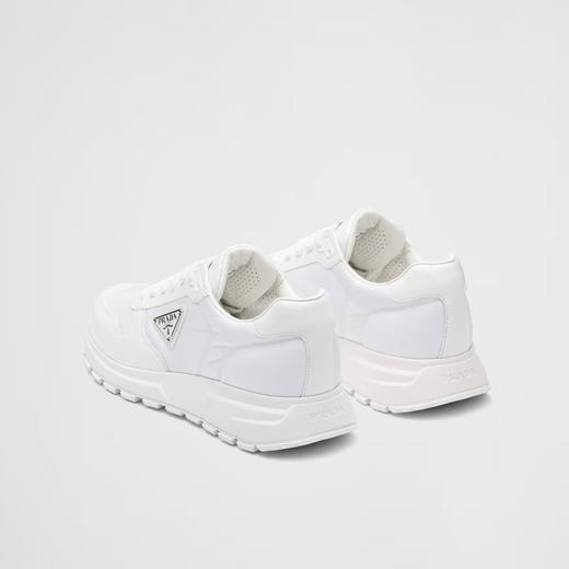 【二】PRADA 普拉达 男士珐琅三角形徽标休闲运动鞋 白色 2EE369 3LF5 F0009 商品图2