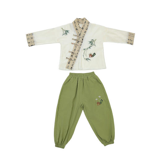 【竹林清风兄妹套装】汉服男童春秋款洋气儒雅国学服套装古风宝宝春季唐装演出服两件套 商品图4