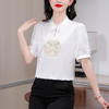 新中式国风刺绣，盘扣短袖复古衬衣KQL-A83N6984 商品缩略图1