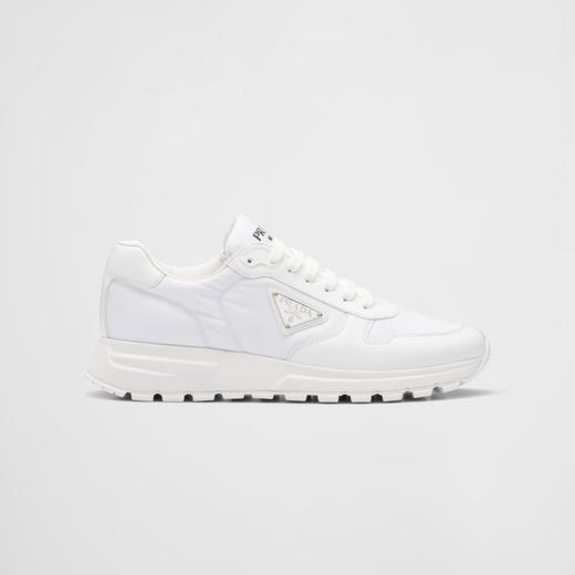 【二】PRADA 普拉达 男士珐琅三角形徽标休闲运动鞋 白色 2EE369 3LF5 F0009 商品图3