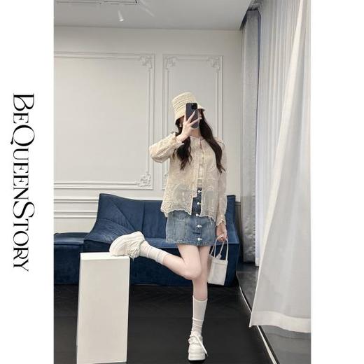 【孤品样衣，不退不换】【星月华章】新中式重工刺绣五角星珠片绣圆领外套 商品图3