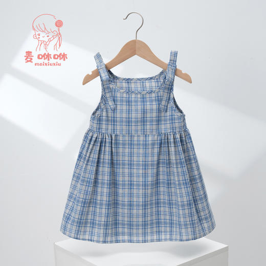 【小清新格子背心裙】2024麦咻咻宝宝色织格子连衣裙儿童裙子薄款夏季无袖背心裙 商品图4
