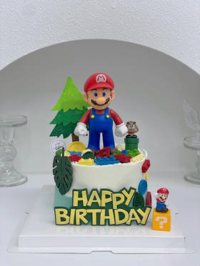 超级马里奥男孩女孩生日周岁蛋糕