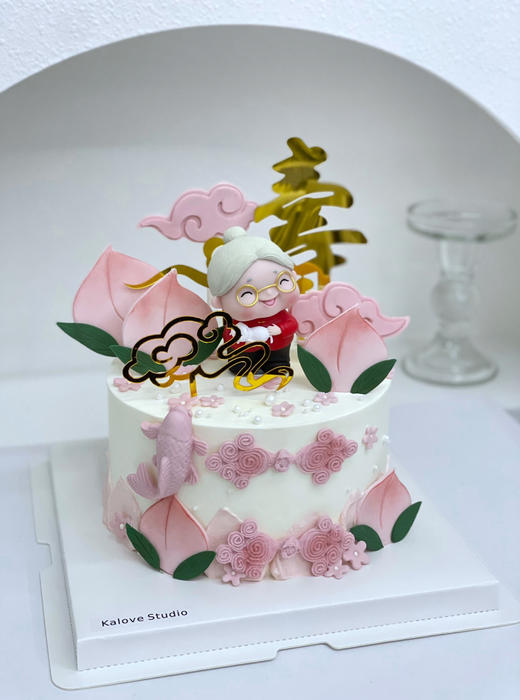 长辈奶奶寿桃祝寿蛋糕 商品图1