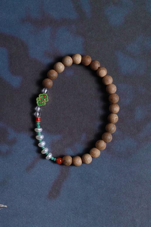 SDCX0018°银镀双祥云 沉香手串 商品图2