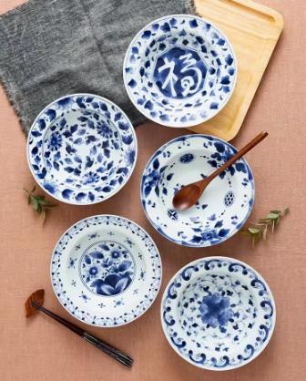 蓝凛堂浓福唐草8.3英寸汤盘（FDK21RP） 商品图1