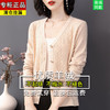 TZW-2024年高档V领羊绒开衫女外搭上衣秋季提花羊毛外套 商品缩略图2