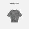 COCO ZONE2024气质穿搭圆领短袖毛针织衫百搭通勤上衣CC2B0475 商品缩略图0