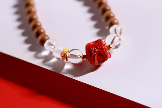 LSTX0215°印度老山檀香|白水晶手链手串 商品图4