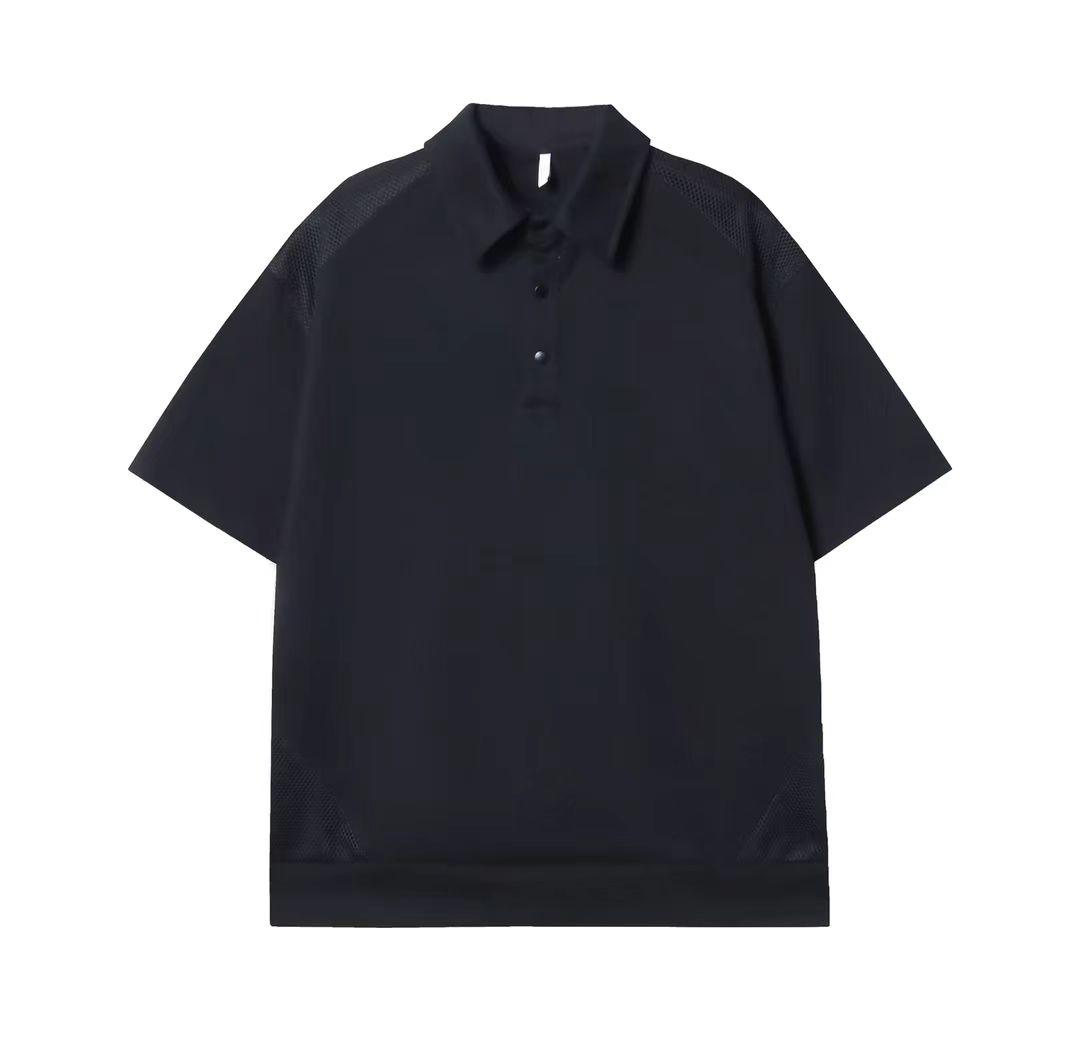 T760夏季时尚拼接潮流polo衫时尚新款纯色男士短袖休闲百搭简约上衣