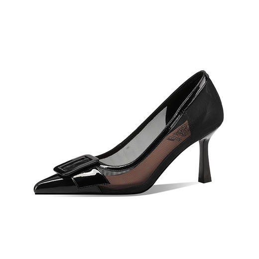 【预售5天】优雅舒适透气，真皮拼接网纱尖头高跟鞋HY&H3397 商品图8