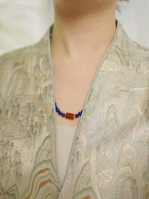 春夏新款青金石手链项链配饰！新中式国风美学穿搭配饰分享！高雅大气青金石 显白吸睛 du家定制款，招财如意，一物一证，品质信赖！与介面新中式搭配 尽显东方女性优雅浪漫 商品图10