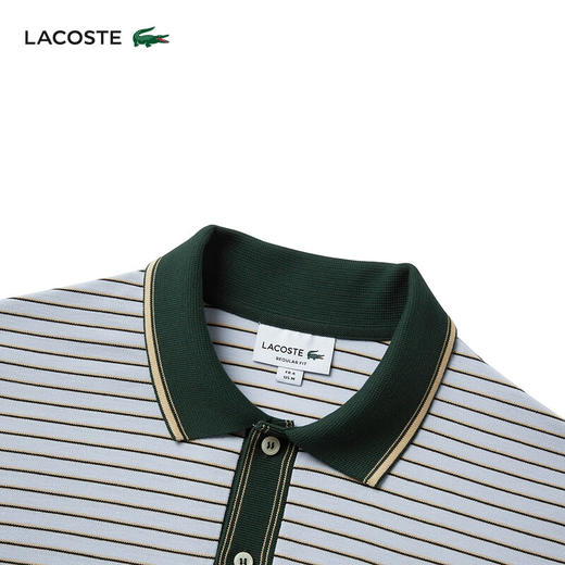 Lacoste法国鳄鱼男士短袖新款时尚条纹简约短袖POLO衫PH1221-10 商品图2