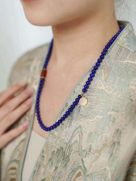 春夏新款青金石手链项链配饰！新中式国风美学穿搭配饰分享！高雅大气青金石 显白吸睛 du家定制款，招财如意，一物一证，品质信赖！与介面新中式搭配 尽显东方女性优雅浪漫 商品图5