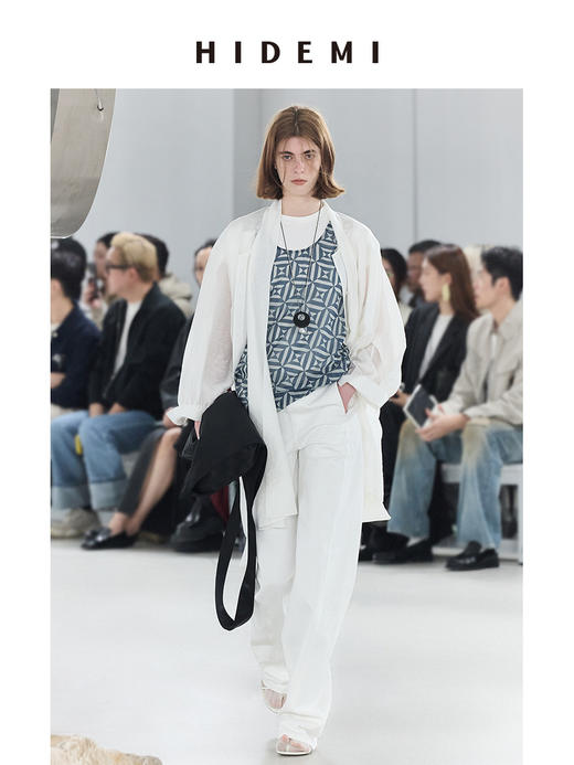 HIDEMI “我们做印花”经典几何图形印花垂顺套装 短袖上衣/阔腿裤/长袖衬衫 商品图2