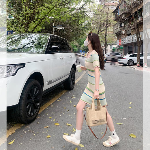 <曾小咸推荐> 【夏日女友】彩色条纹连衣裙 商品图1