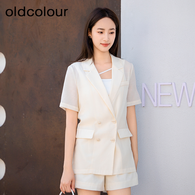 oldcolour欧珂夏季西装款轻薄衬衫女高级感职业风P25048515