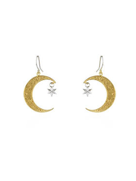 momoko｜18x14mm Crescent Moon & Star Earrings [耳环 3色可选]