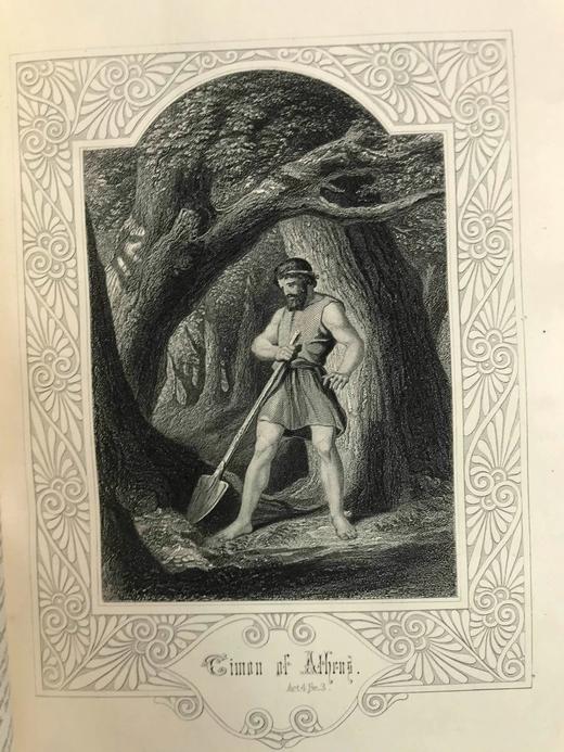 约19世纪后期 莎士比亚作品集（悲剧） 肯尼·梅多斯数百幅版画插图 真皮精装16开 商品图12