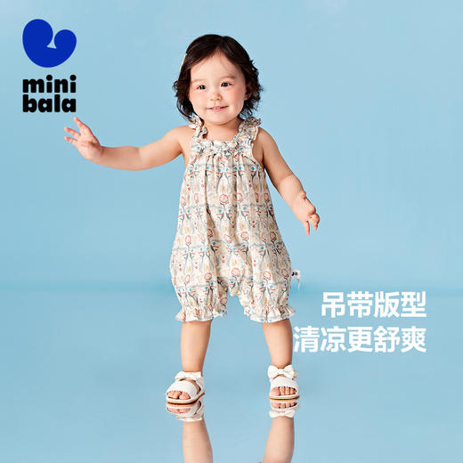 迷你巴拉女童连体衣新生婴儿春夏可爱宝宝包屁衣超萌三角哈衣 商品图1