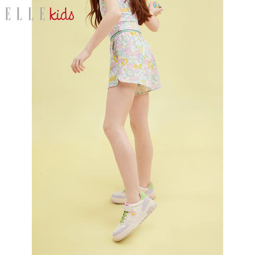 ELLEkids童装 法式无痕腰宽松百搭活力印花外套防晒短裤 商品图3