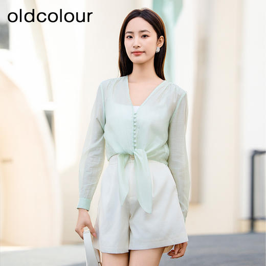 oldcolour欧珂夏季宽松气质小衫时尚雪纺衫女P25013513 商品图0