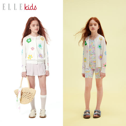 ELLEkids童装 莱赛尔冰丝印花空调衫开衫 商品图1