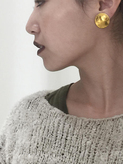 momoko｜21mm Large Moon Disc Earrings [耳环 3色可选] 商品图1