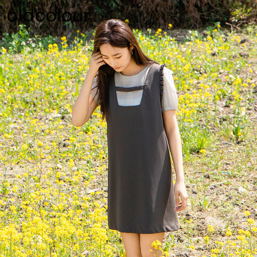 oldcolour欧珂夏季新中式短袖背心裙连衣裙两件套装P27101019 商品图1