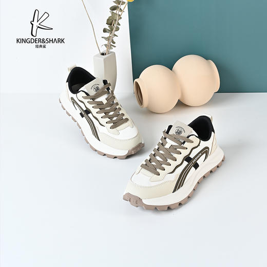 经典鲨2024年夏季新款男士时尚拼色平底系带休闲鞋跑步鞋KF13-D14021 商品图2