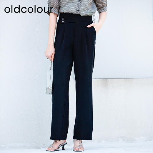 oldcolour欧珂夏季高腰直筒休闲裤女显瘦垂感阔腿裤P24073251 商品图2