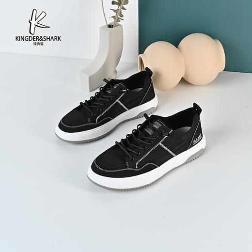 经典鲨2024年新款男士一脚蹬平底休闲鞋跑步运动鞋KW08-D14021 商品图3