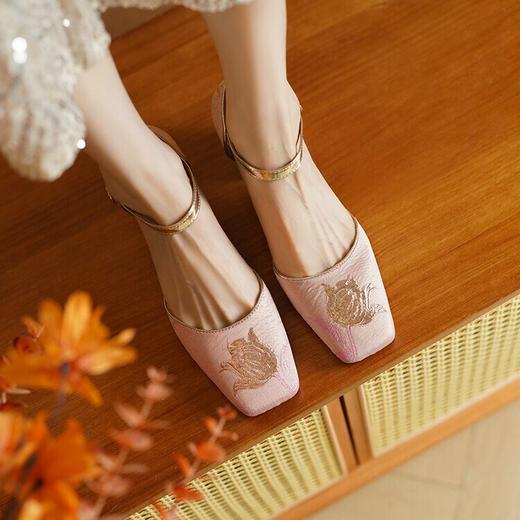 【预售5天】高跟方头旗袍绣花鞋，玛丽珍复古国风凉鞋SLK&Y553 商品图2