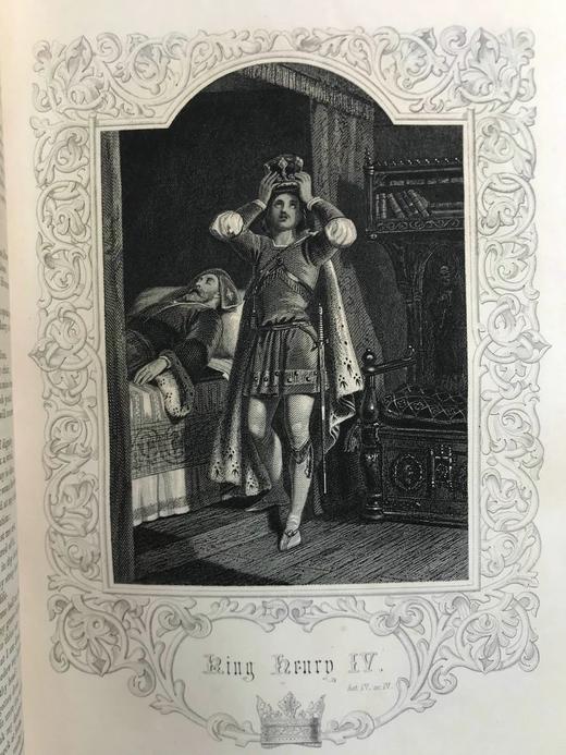 他把理查三世画成猪！约19世纪后期 莎士比亚作品集（历史剧与诗集） 肯尼·梅多斯数百幅版画插图 真皮精装16开 商品图8