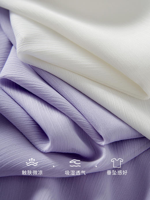 【49元福袋不支持退换】熙世界荷叶边短袖V领雪纺衫女2025夏季新款宽松减龄好看的小衫 商品图3