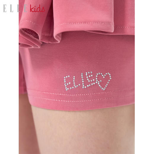 ELLEKIDS 童装 仿铜氨垂感运动裙裤绣花半身裙 商品图2