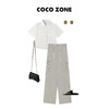 COCO ZONE 气质工装松紧腰阔休闲长裤  23C18854 商品缩略图4