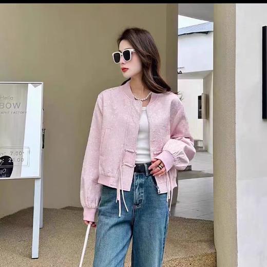 【喜出】9187 提花棒球领休闲盘扣国风外套 商品图1