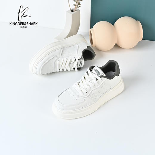 经典鲨2024年新款韩版时尚拼色平底舒适男士休闲鞋跑步鞋KF04-D14011 商品图1