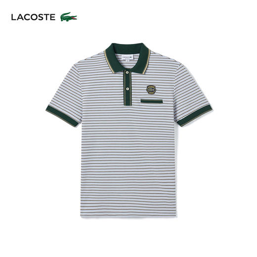Lacoste法国鳄鱼男士短袖新款时尚条纹简约短袖POLO衫PH1221-10 商品图0