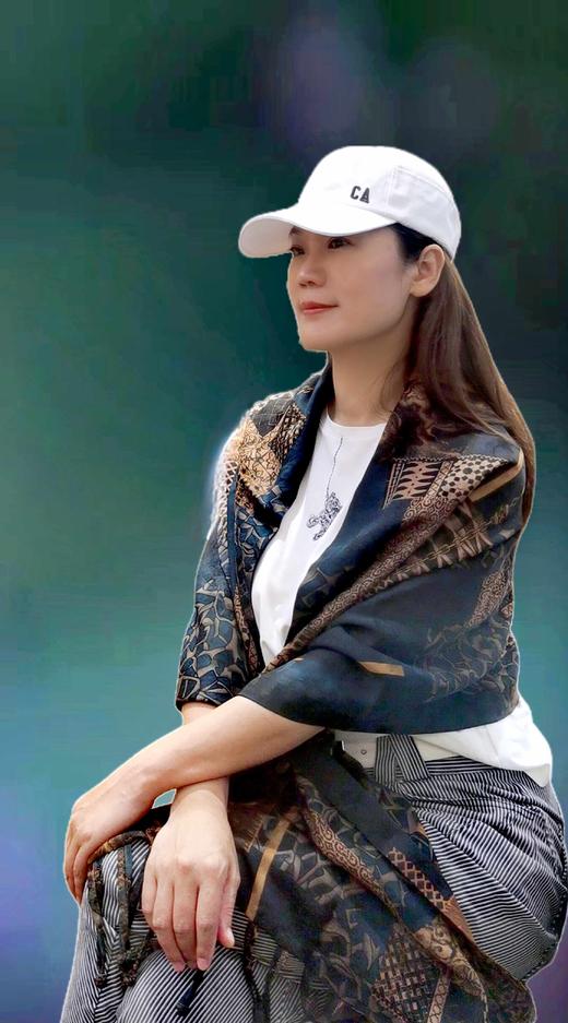 优品堂【雍容雅致】香云纱薯莨重磅桑蚕丝双层双面长巾 商品图0