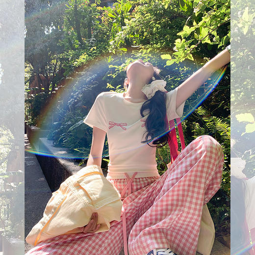 <曾小咸推荐> 【甜心狙击】粉色格子裤 商品图2