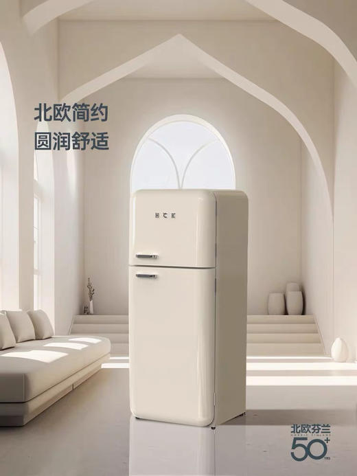 HCK哈士奇BC-253RS 双门复古冰箱进口家用客厅小型大容量高颜值 商品图4