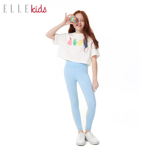 ELLEkids童装 原纱防晒运动百搭拼色瑜伽裤 商品图1