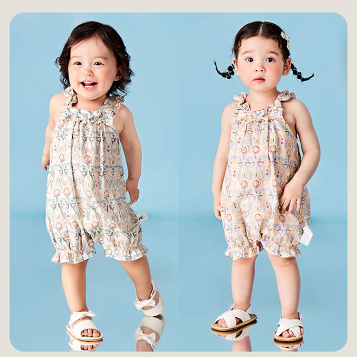 迷你巴拉女童连体衣新生婴儿春夏可爱宝宝包屁衣超萌三角哈衣 商品图2