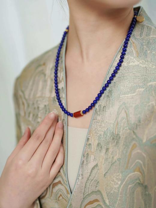 春夏新款青金石手链项链配饰！新中式国风美学穿搭配饰分享！高雅大气青金石 显白吸睛 du家定制款，招财如意，一物一证，品质信赖！与介面新中式搭配 尽显东方女性优雅浪漫 商品图14