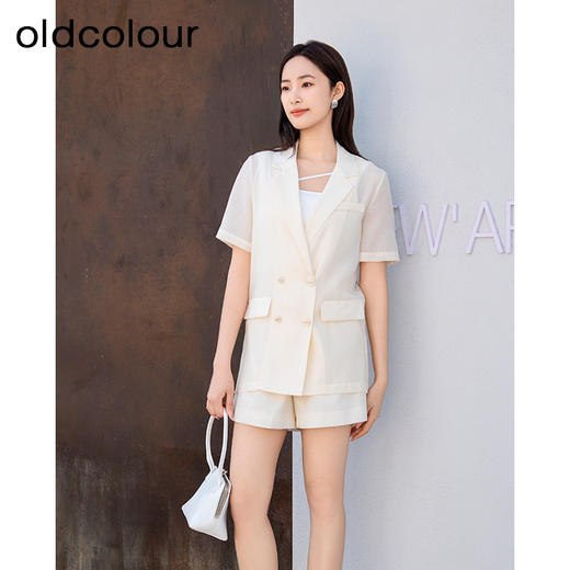 oldcolour欧珂夏季西装款轻薄衬衫女高级感职业风P25048515 商品图1