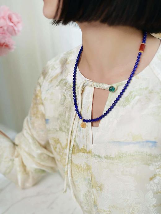 春夏新款青金石手链项链配饰！新中式国风美学穿搭配饰分享！高雅大气青金石 显白吸睛 du家定制款，招财如意，一物一证，品质信赖！与介面新中式搭配 尽显东方女性优雅浪漫 商品图6