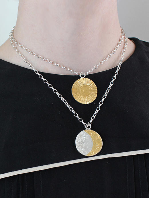 momoko｜25mm Large Moon & Sun Reversible Disc Choker [ 项链 ] 商品图1