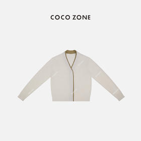 COCO ZONE时尚V领针织开衫时尚单排扣毛衣外套24C10328